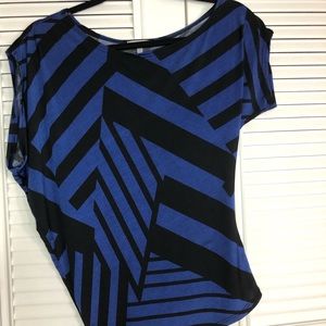 Blue & black design top